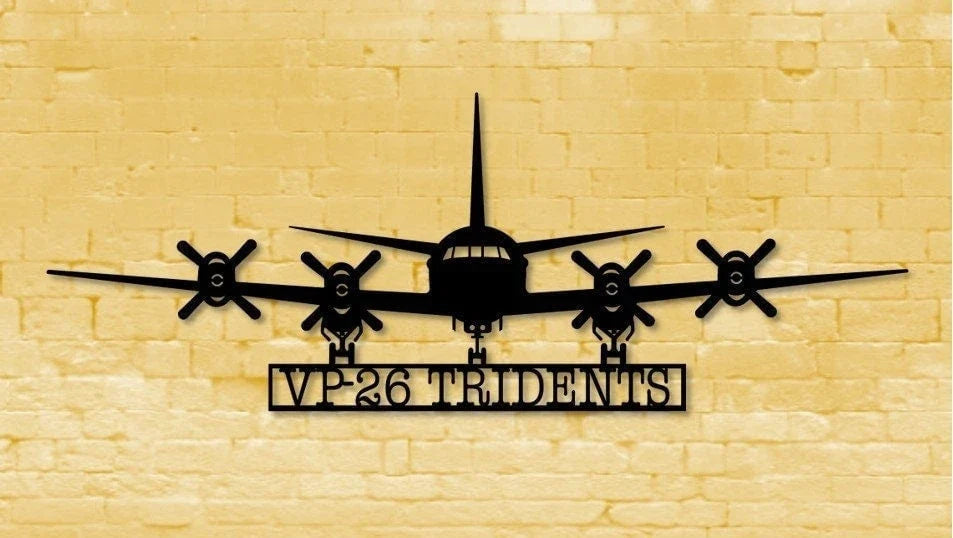 P3 Vp26 Tridents P3 Orion Naval Aircraft Metal Sign Cut Metal Sign Wall Decor - 8 inches - metal sign