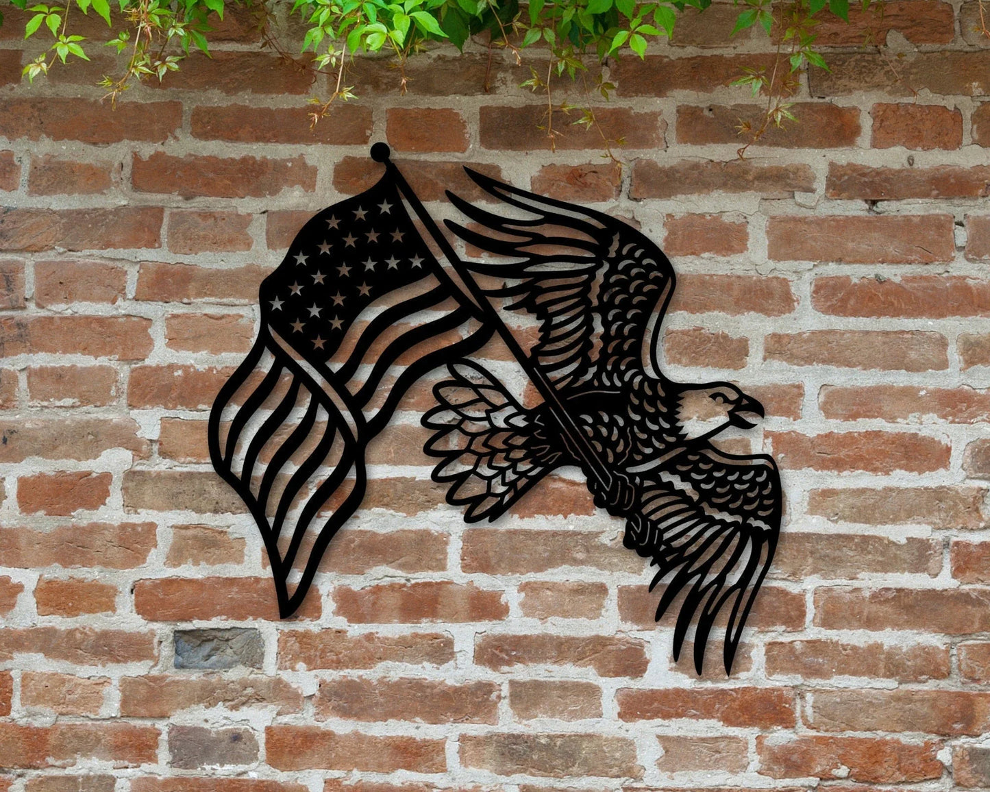 Metal Eagle American Flag Sign Eagle Sign American Flag Sign Metal Flag Patriotic Decor Eagle Bird Sign Veterans Gift Veterans Day - 8 inches - metal sign
