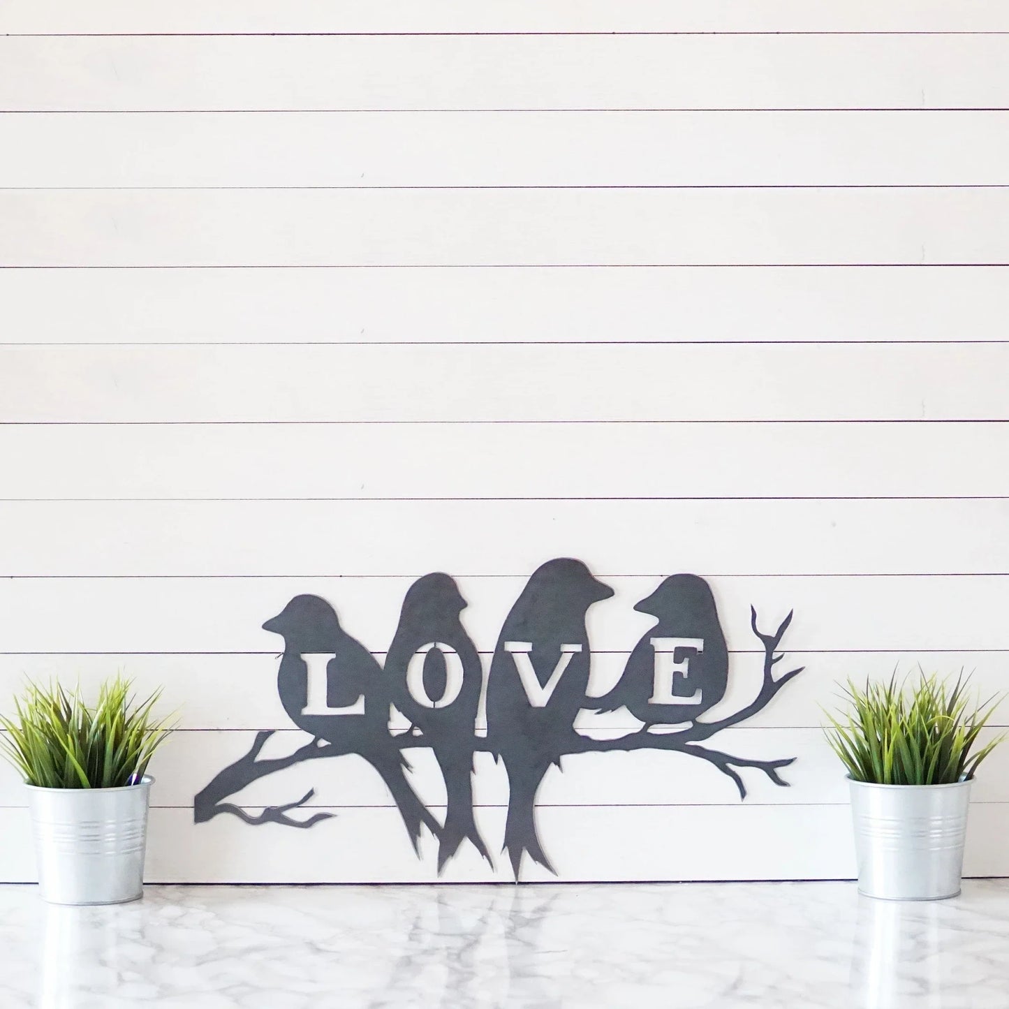 Love Birds Metal Art Bird Bird - 8 inches - metal sign