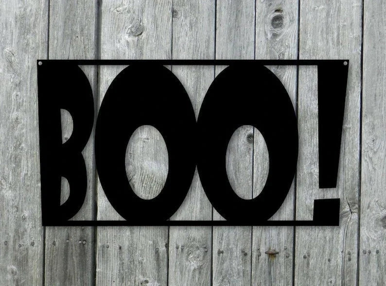 Metal Boo! Sign Halloween Sign - 8 inches - metal sign