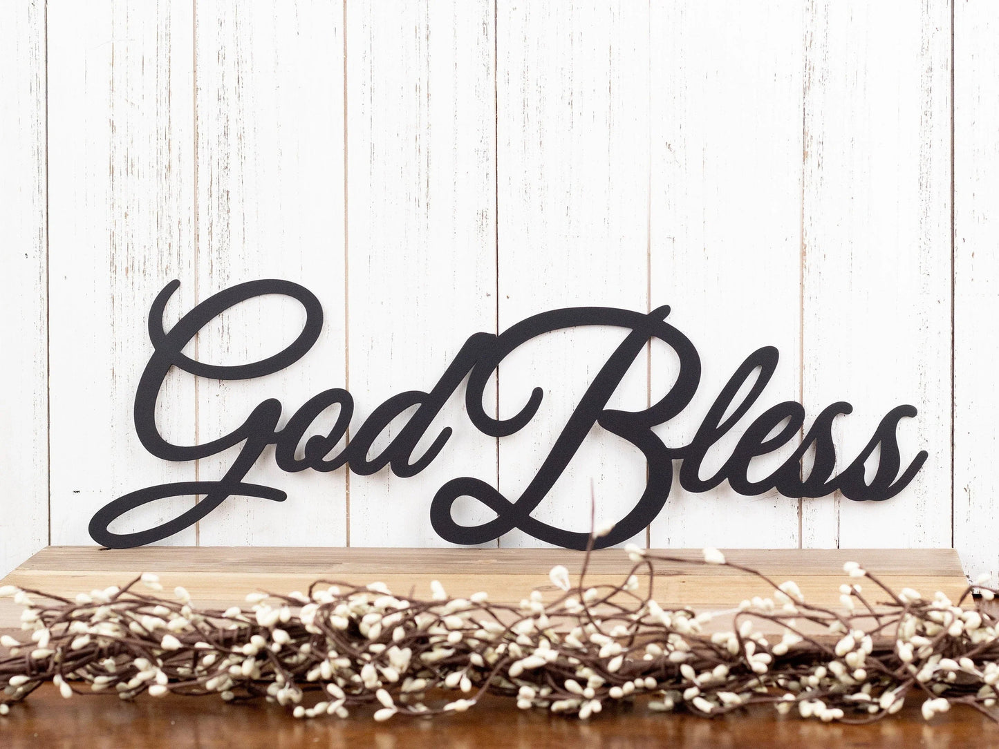 God Bless Metal Sign Black God Bless Metal Sign Religious Spiritual Sign Outdoor Sign Outdoor Metal Art - 8 inches - metal sign