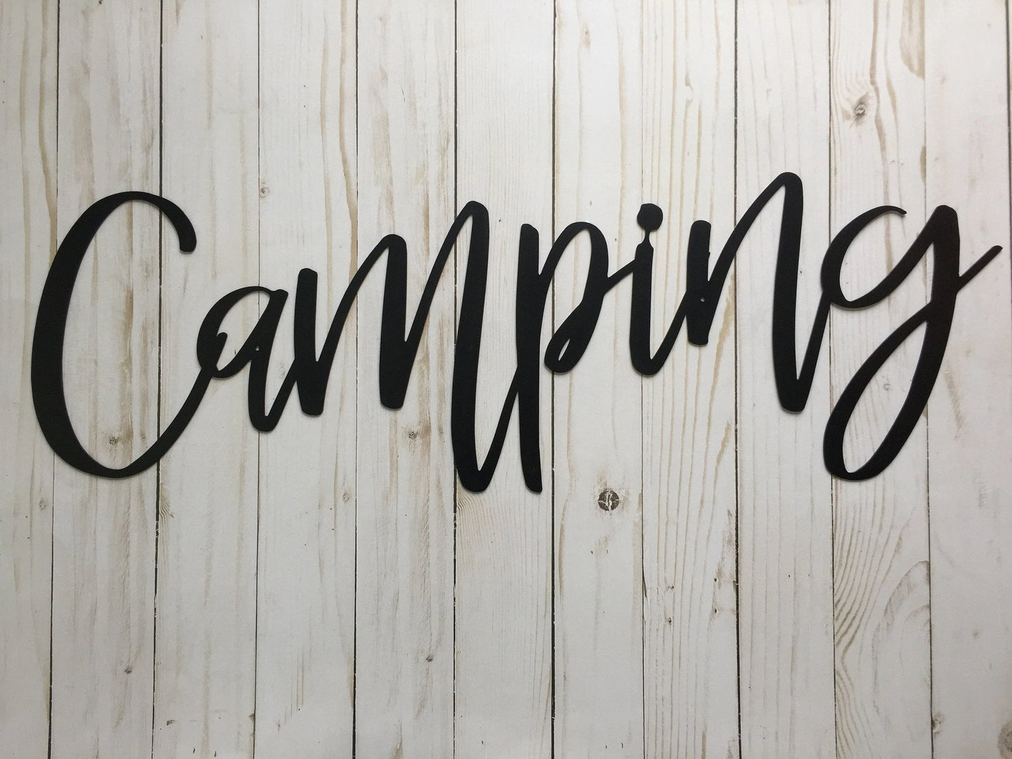 Camping Metal Sign Housewarming Gift Metal Words Camping Sign - 8 inches - metal sign