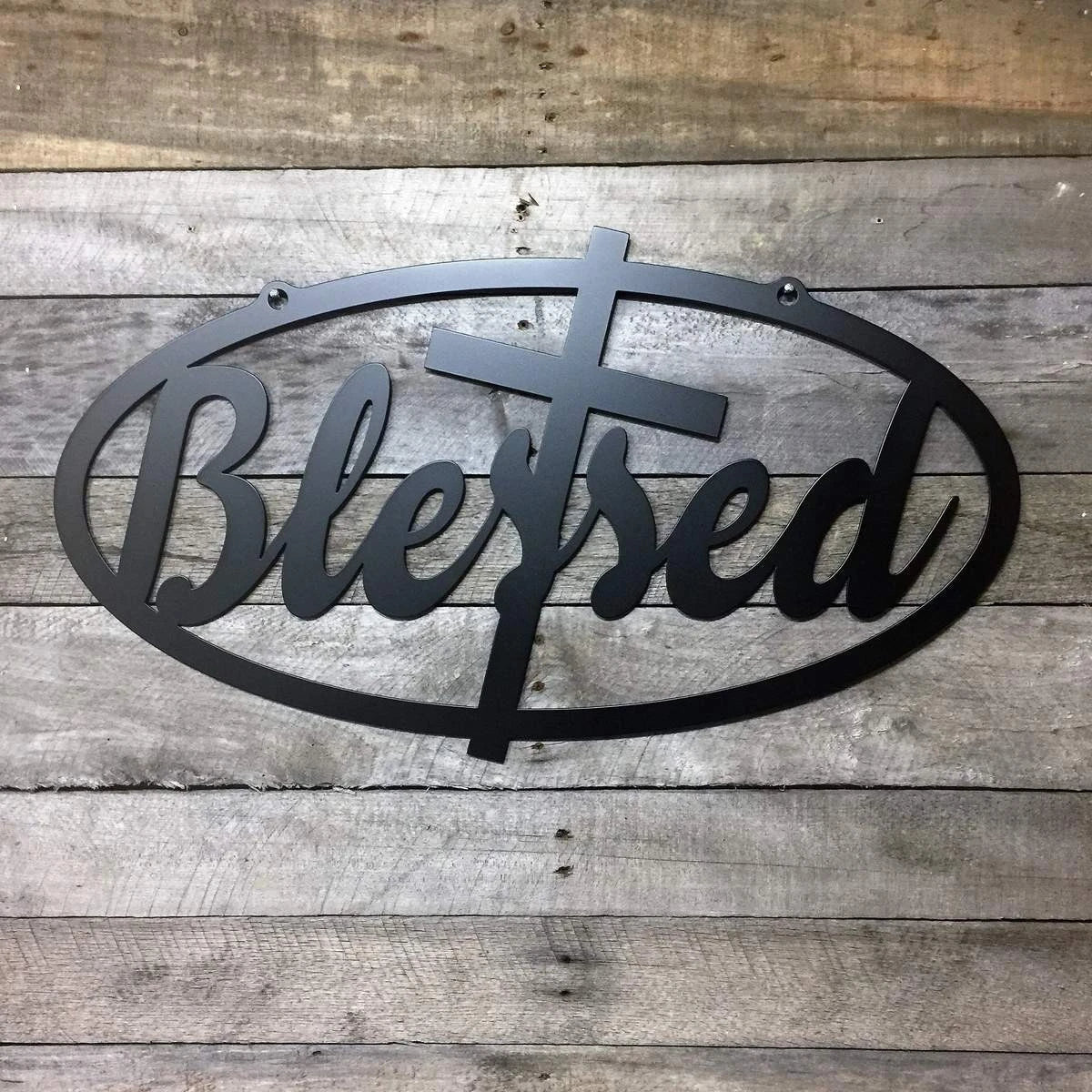 Blessed Sign Cut Metal Sign Metal House Sign - 8 inches - metal sign