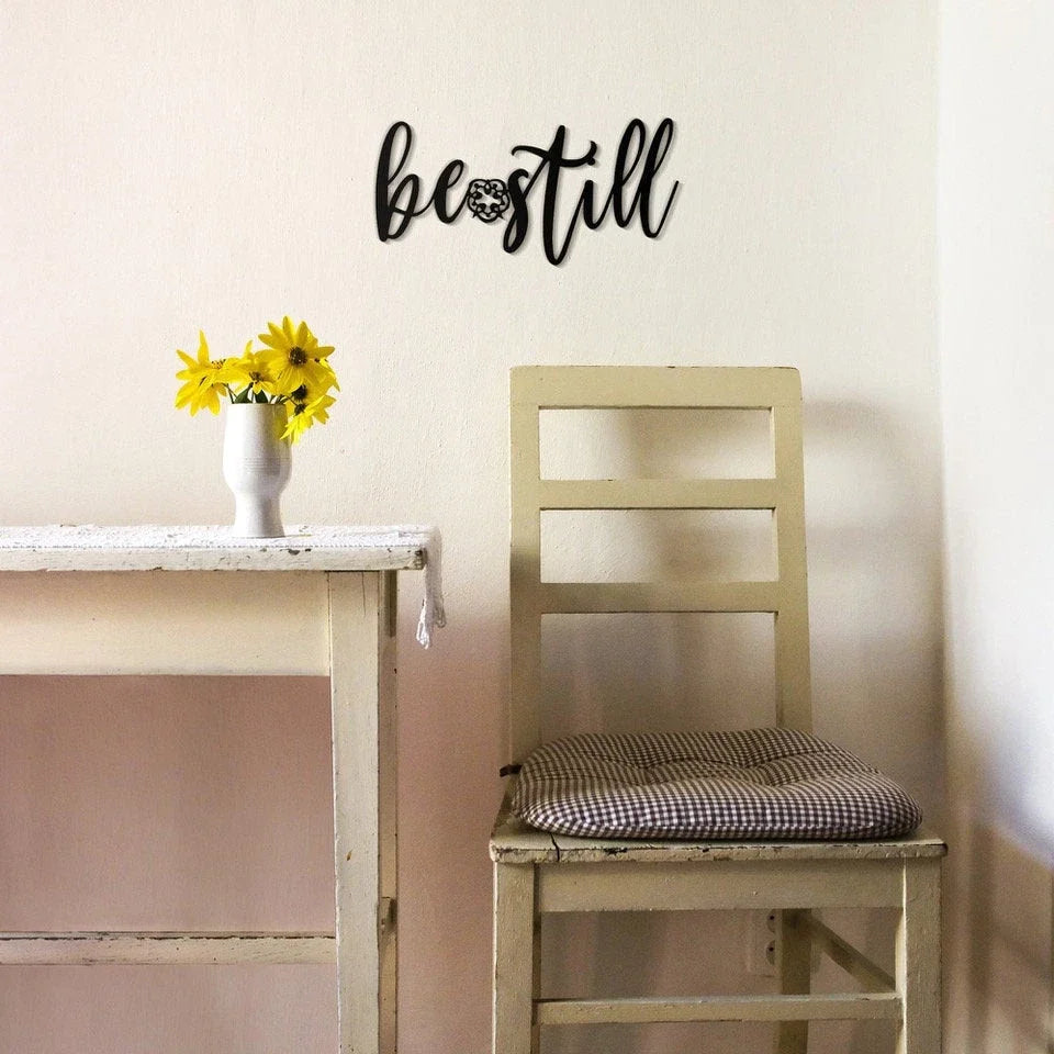 Be Still Be Still Metal Wall Decor Be Still Metal Sign For Home Inspirational Housewarming Gift - 8 inches - metal sign
