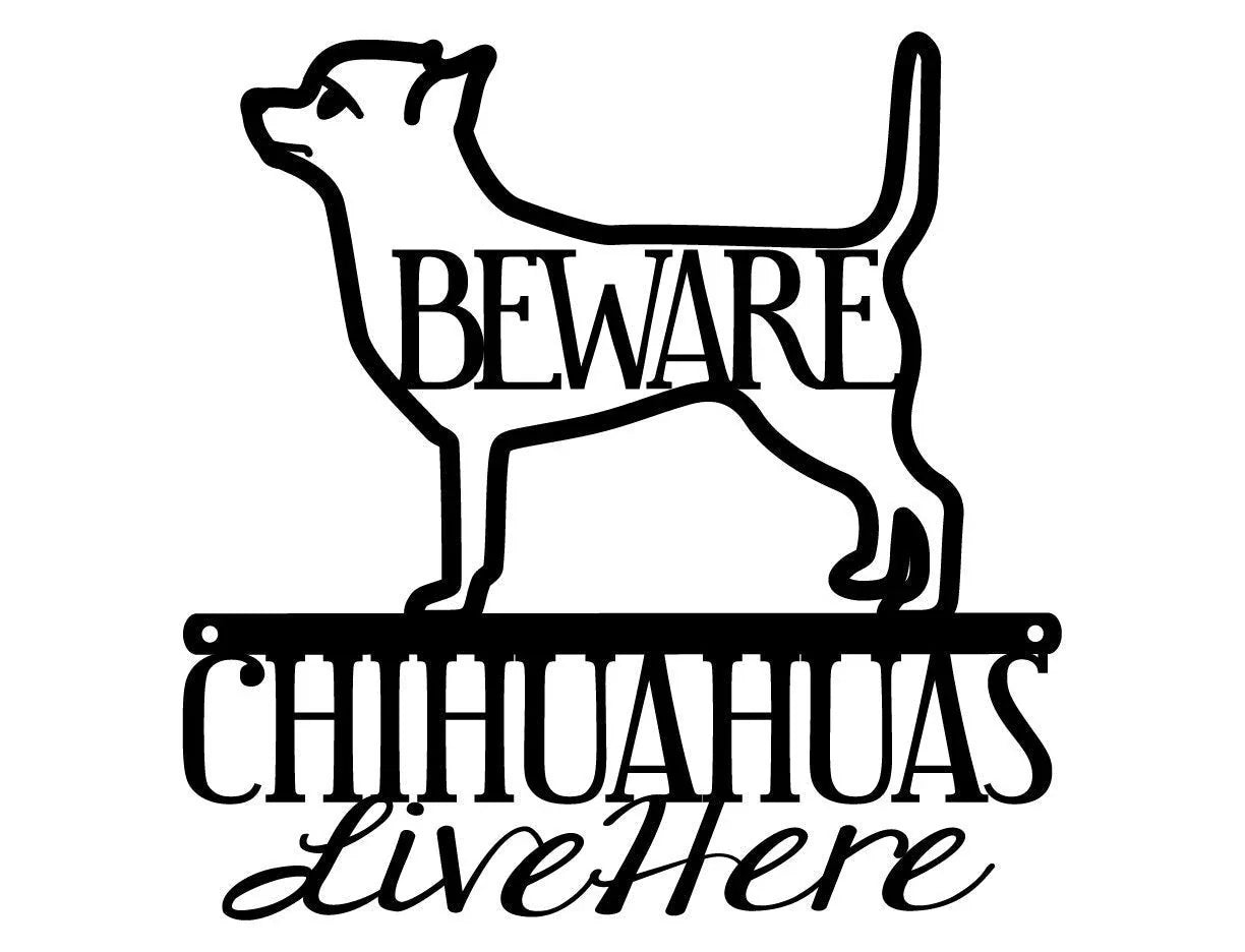 Chihuahua Dog Sign Metal Sign Dog Lover Gift Toy Dog Outdoor Sign Wall Hanging Wall Decor Sign Metal Art - 8 inches - metal sign