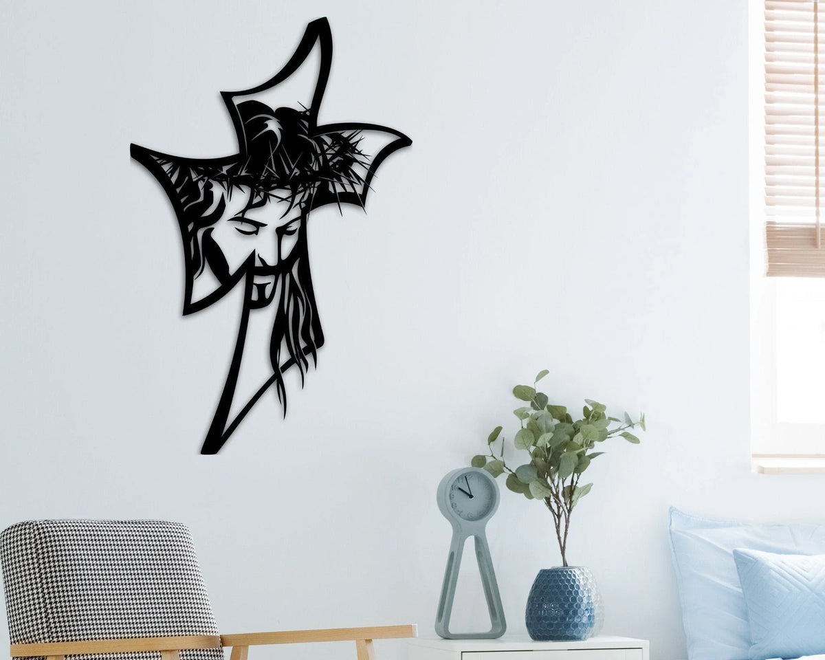 Jesus Metal Cross Religious Wall Decor Cross Wall Decor Religious Gifts Christian Gifts Christian Decor Baptism Gifts Metal - 8 inches - metal sign