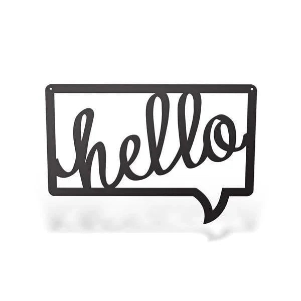 Hello Bubble Sign Cut Metal Sign Metal House Sign - 8 inches - metal sign