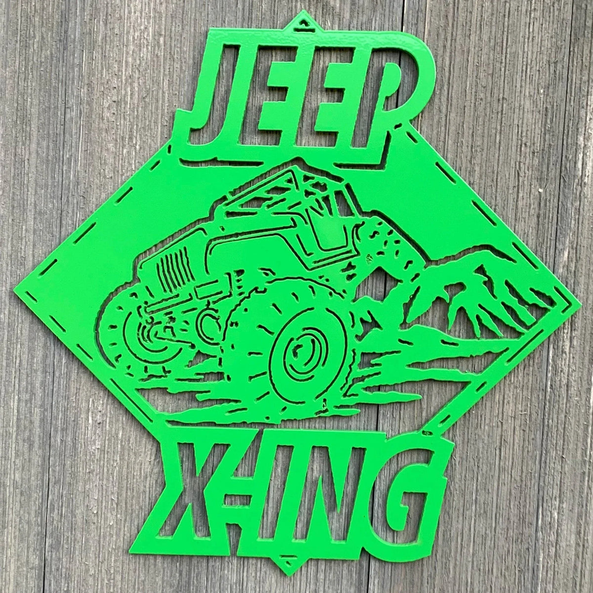Jeep Xing Metal Sign Cutout Cut Metal Sign Wall Metal Art - 8 inches - metal sign