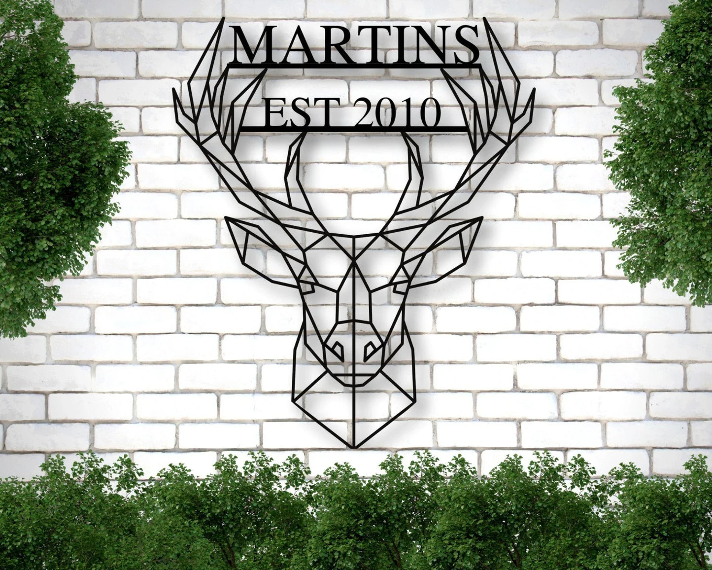 Deer Name Metal Sign Family Name Sign Valentines Day Sign Last Name Art Fathers Day Gift Deer Hunting Gift Wall Decor Antler Sign - 8 inches - metal sign