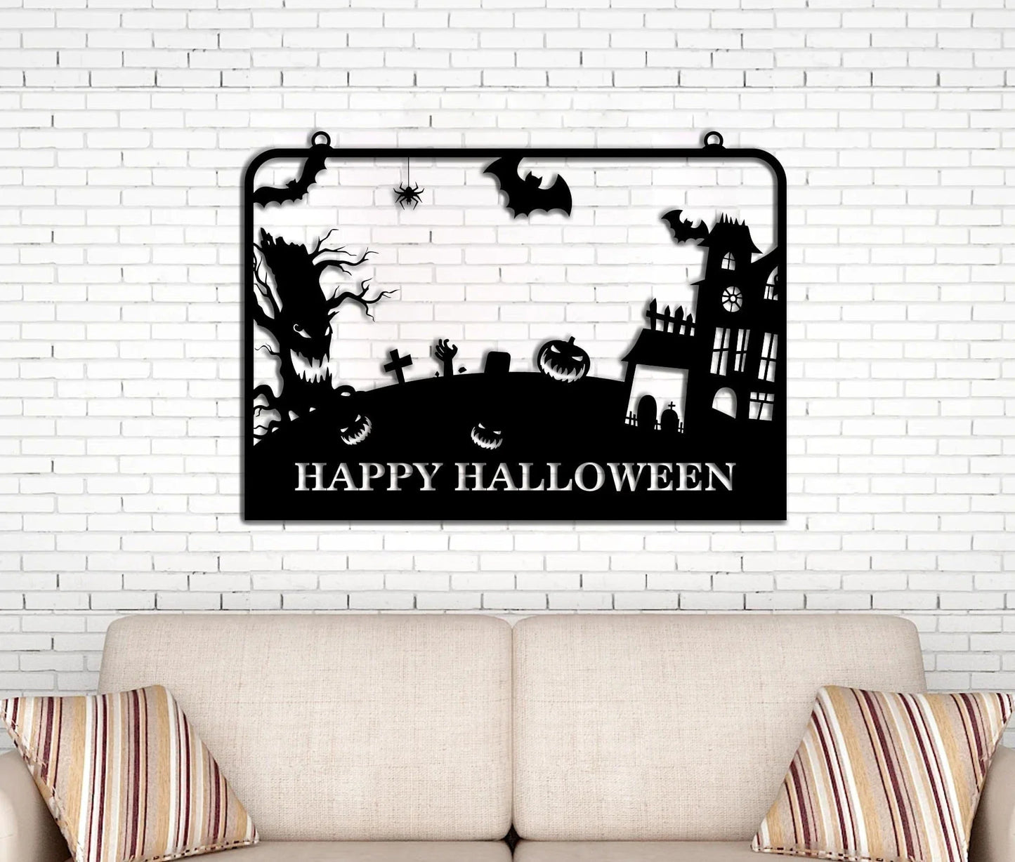 Halloween Themed Metal Wall Signs Metal Sign Halloween Decoration Horror Sign Pumpkin Sign Halloween Party Decor - 8 inches - metal sign