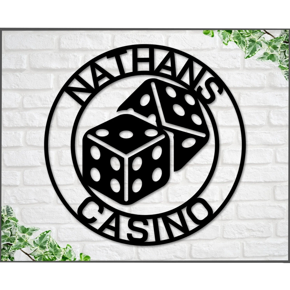 Casino Sign Gambling Sign Poker Sign Dice Sign Dice Metal Casino Sign Bar Sign Man Cave Sign Las Vegas Sign Game Room Sign - 8 inches - metal sign