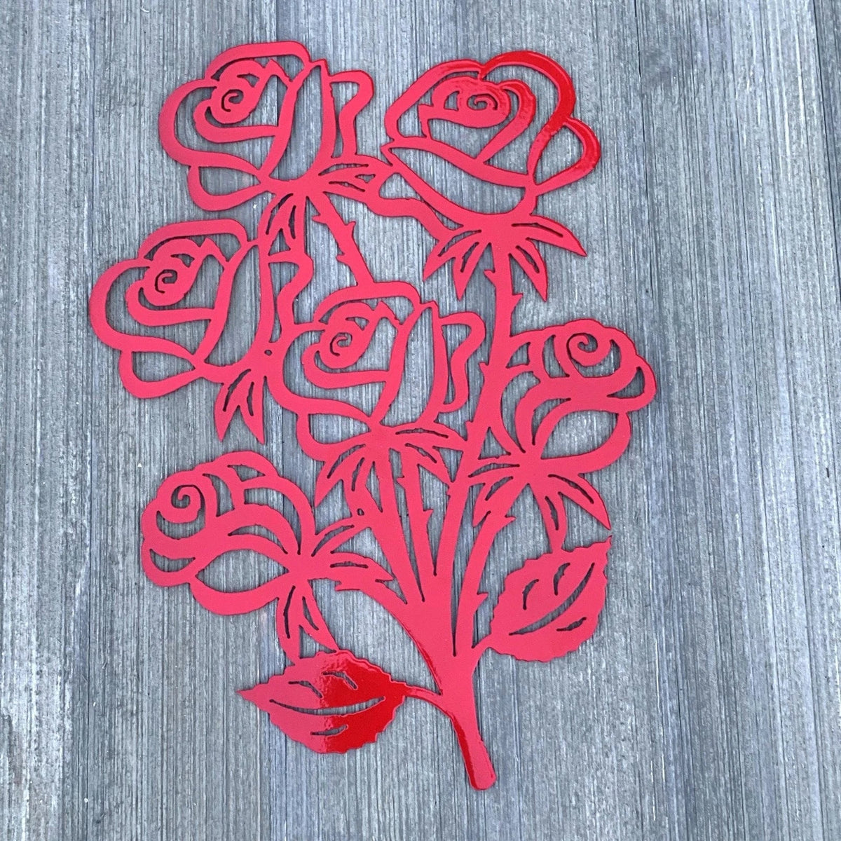 Rose Bouquet Metal Sign Cutout Cut Metal Sign Wall Metal Art - 8 inches - metal sign