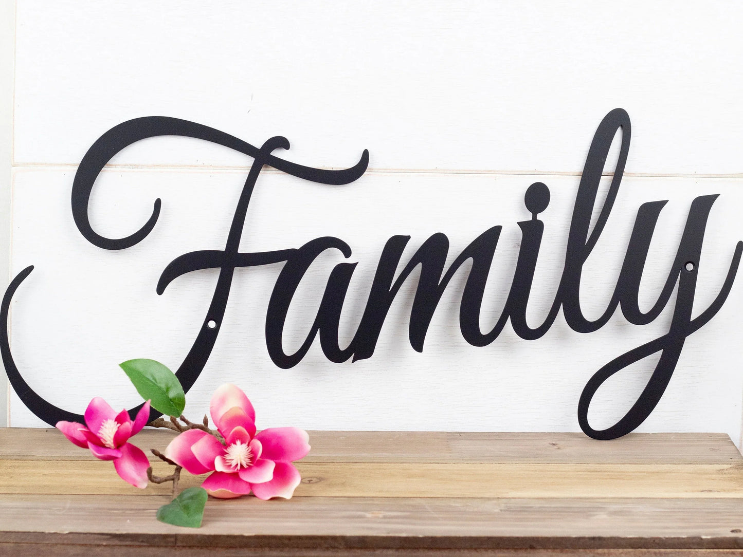 Family Sign Metal Sign Wall Hanging Family Script Metal Wall Decor Sign Housewarming Gift Steel Sign - 8 inches - metal sign