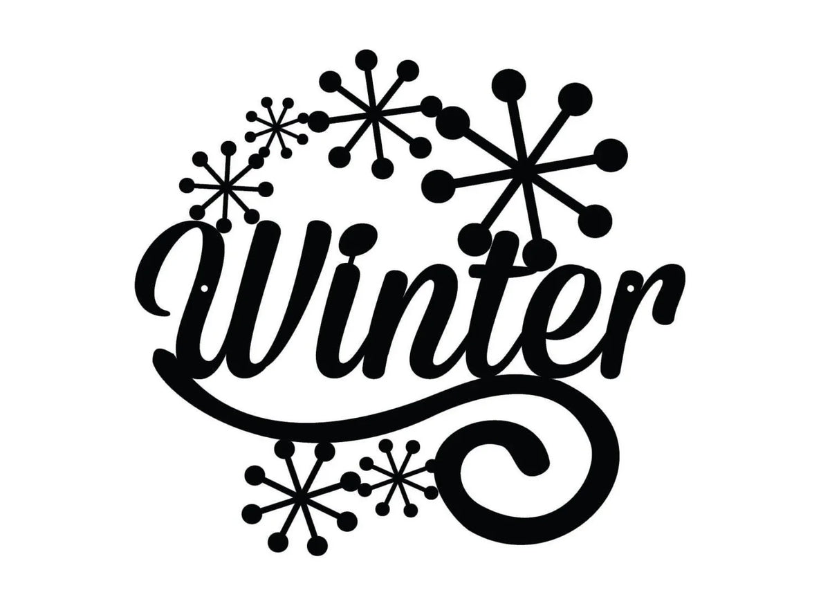 Winter Metal Sign Black Seasonal Decor Outdoor Sign Door Sign Metal Sign Winter Sign - 8 inches - metal sign