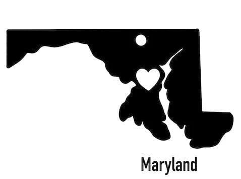 Maryland State Ornament Cut Metal Sign Wall Decor Metal Sign Metal Art - 8 inches - metal sign