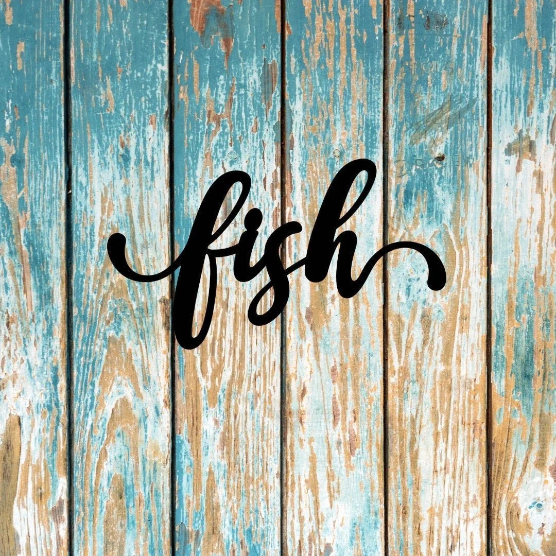 Fish Sign Cut Metal Sign Wall Decor Metal Sign Metal Art - 8 inches - metal sign