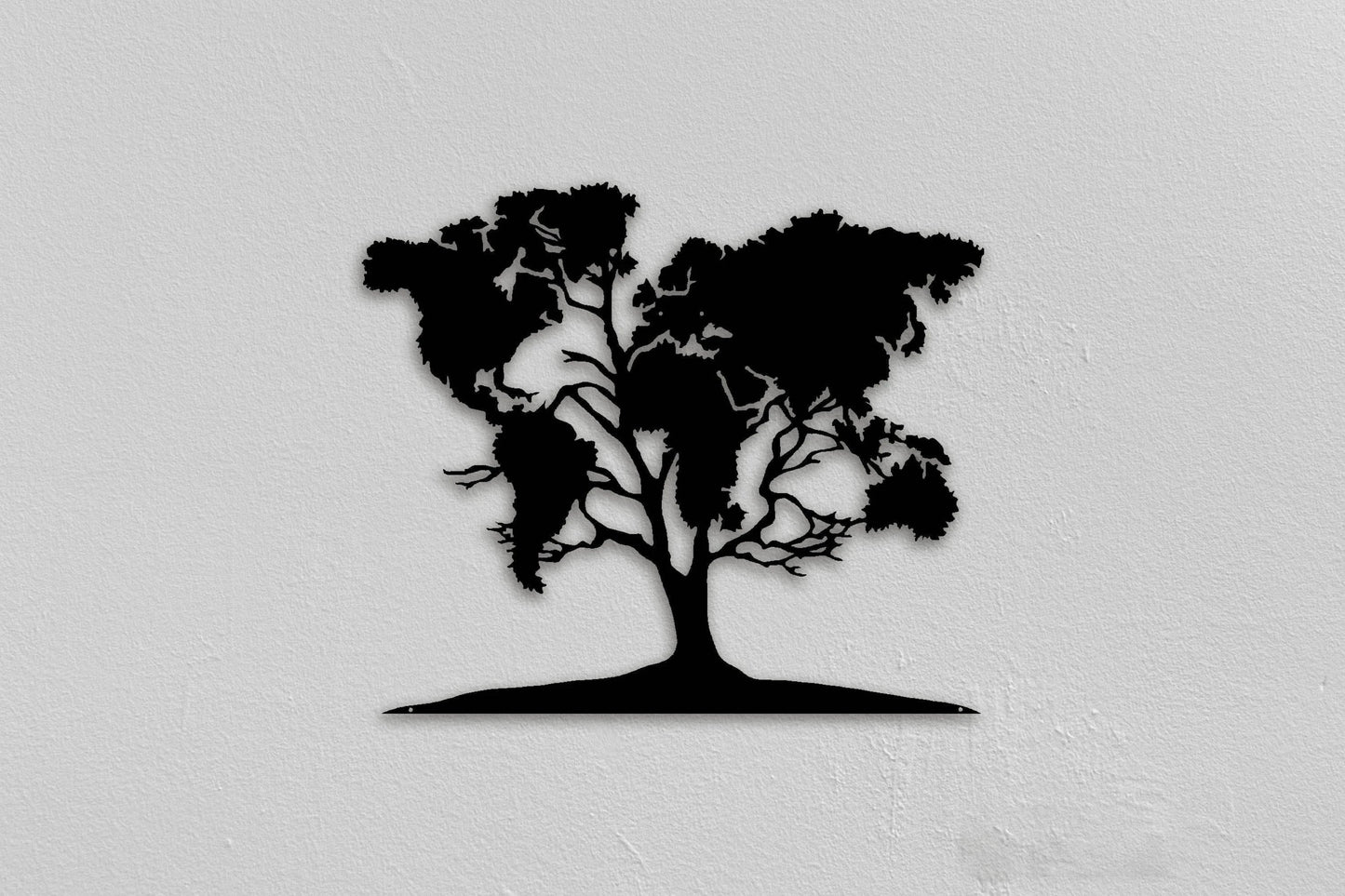 World Map Christmas Gifts Weltkarte Tree Art Carte Du Monde World Map Wall Decor Metal Art Metal Sculpture - 8 inches - metal sign