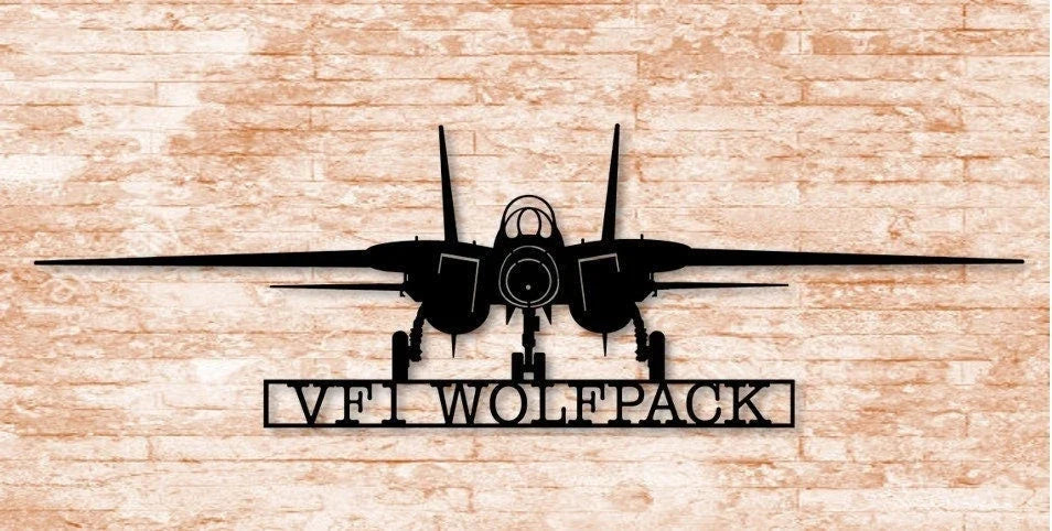 F14 Vf1 Wolfpack Naval Fighting Aircraft Metal Sign Cut Metal Sign Wall Decor - 8 inches - metal sign
