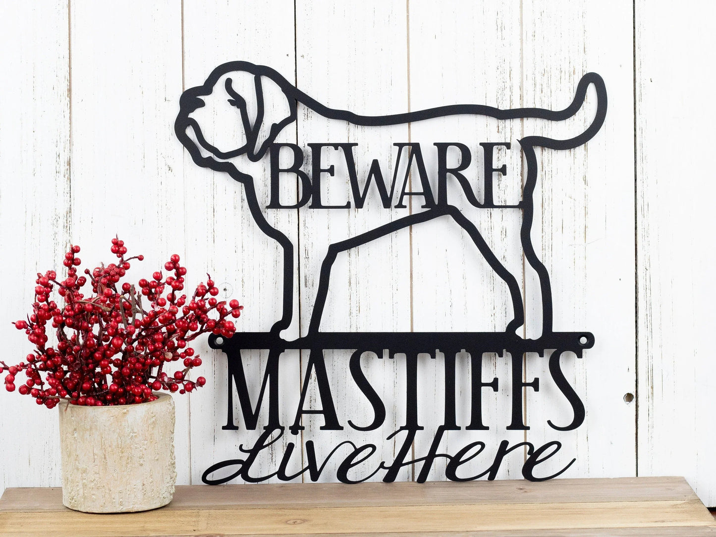 English Mastiff Metal Sign Mastiff Mastiff Sign Metal Wall Decor Outdoor Sign Wall Hanging Dog - 8 inches - metal sign
