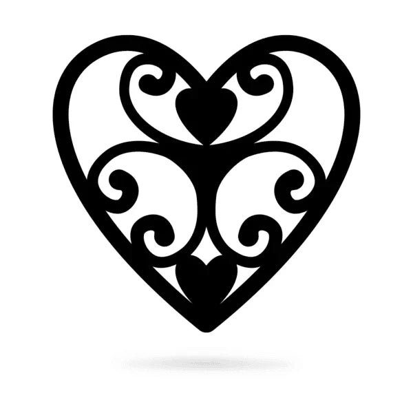 Elegant Heart Cut Metal Sign Metal House Sign - 8 inches - metal sign
