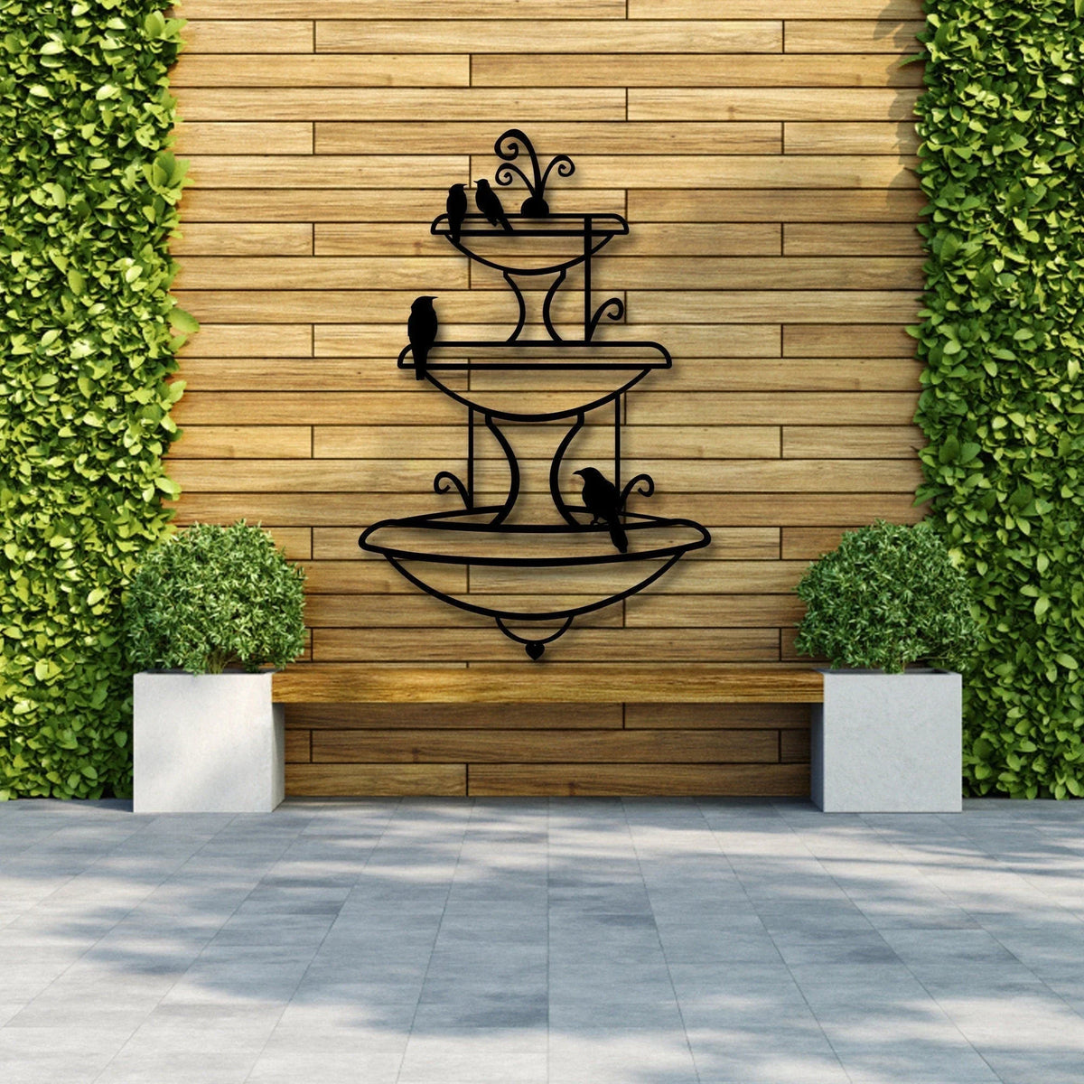 Metal Garden Art Wall Decoration Fountain Metal Art Garden Sculpture Metal Yard Art Wall Decor Metal Wall Decor - 8 inches - metal sign