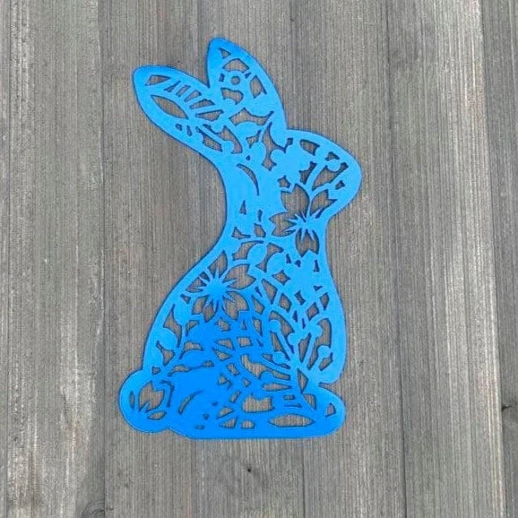 Easter Bunny Metal Sign Cutout Cut Metal Sign Wall Metal Art - 8 inches - metal sign