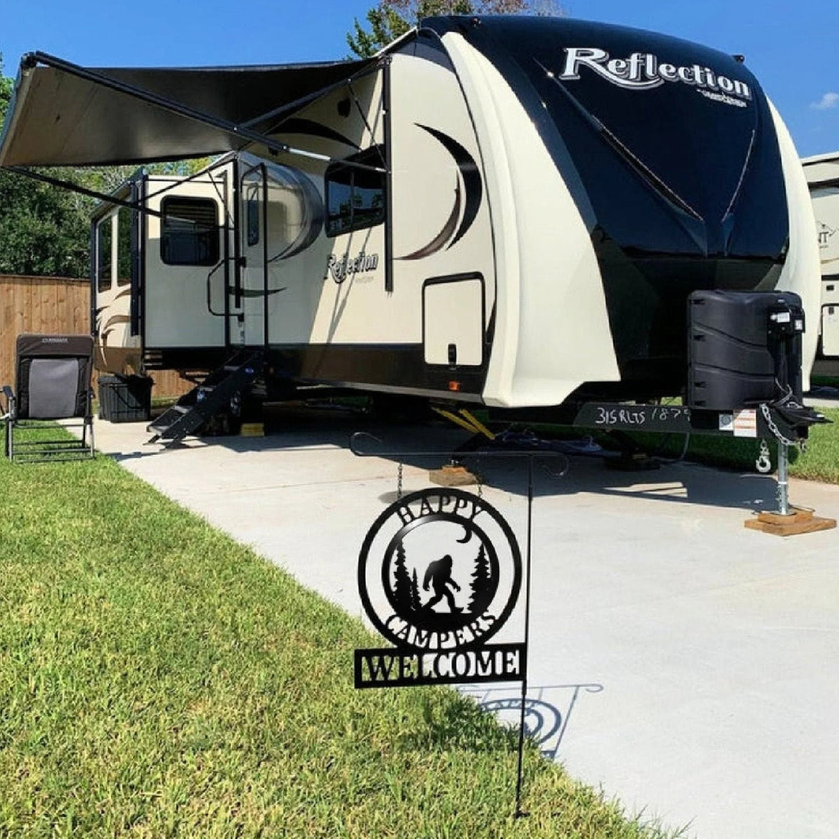 Bigfoot Campground Signs & Campsite Decor Gift Idea For Camping Families Cut Metal Sign Wall Metal Sign - 8 inches - metal sign