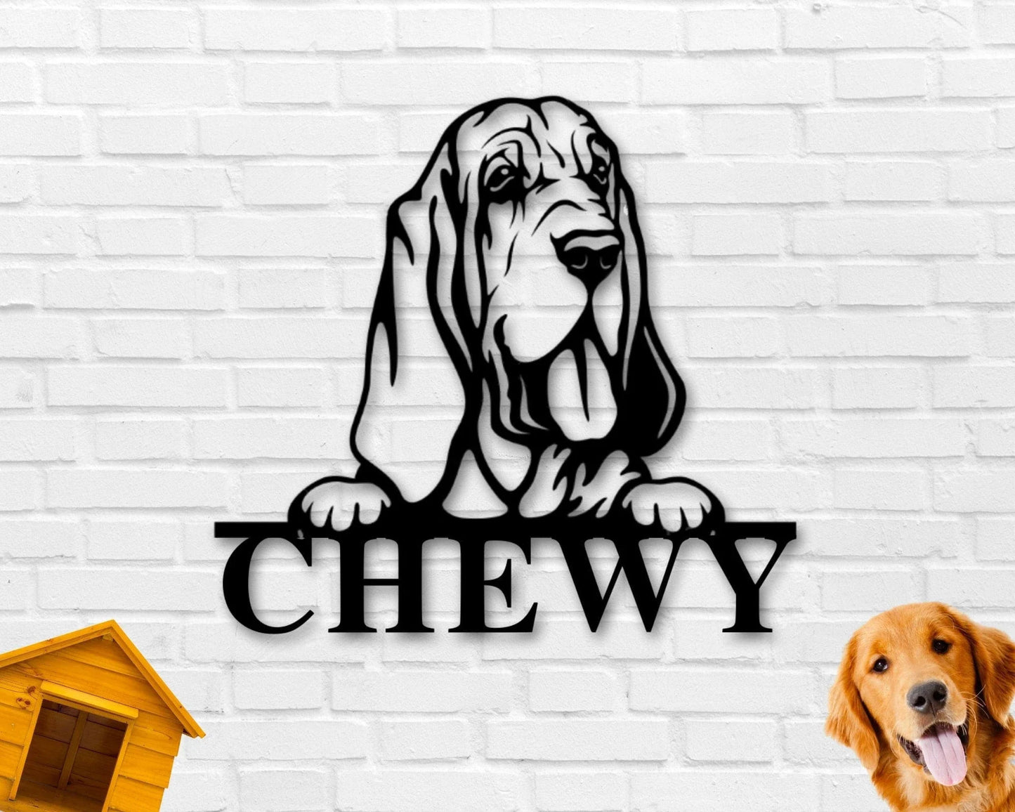 Bloodhound Dog Sign Bloodhound Metal Sign Bloodhound Name Sign Pet Name Sign Dog Lover Sign Gift For Pet - 8 inches - metal sign