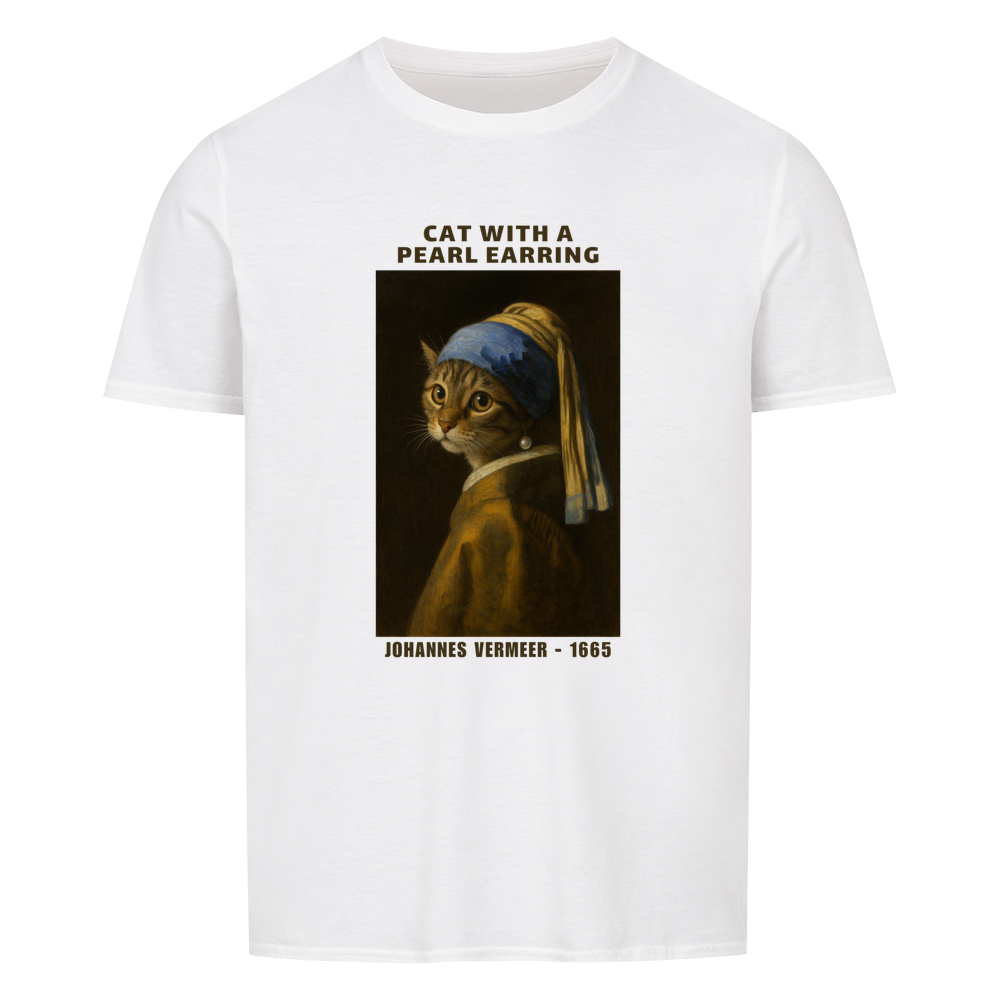 Cat With A Pearl Earring Basic Shirt Unisex
