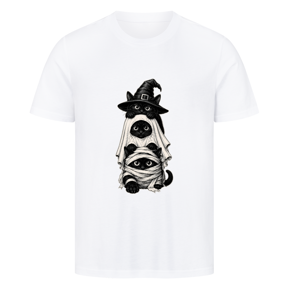 Drei Katzen in Halloween-Kostümen T-Shirt