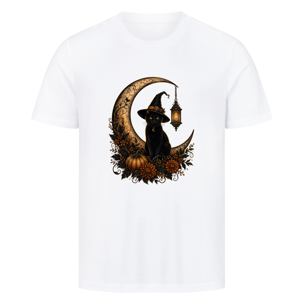 Hexenkatze auf dem Sichelmond T-Shirt
