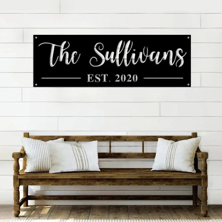 Family Name Metal Sign - 24 inches - metal sign