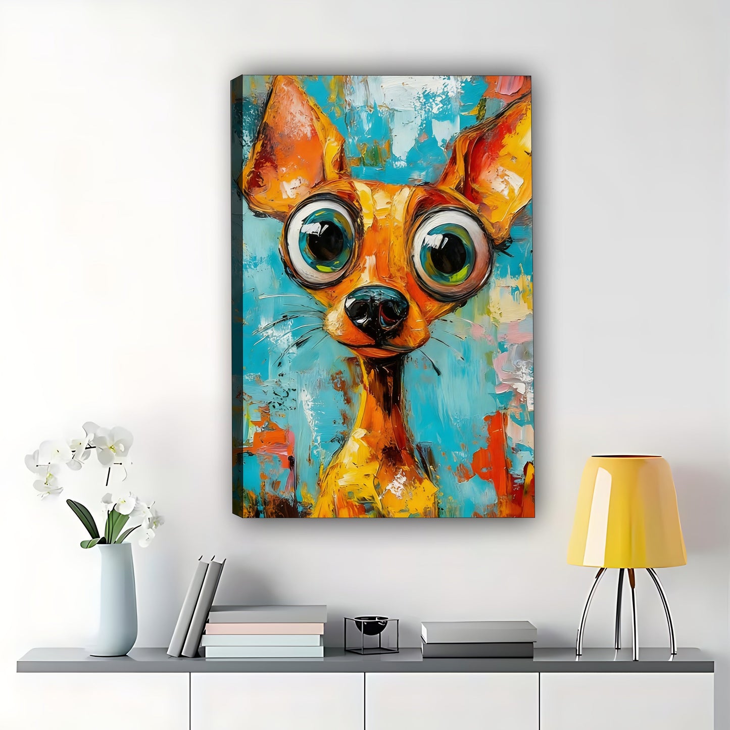Colorful Graffiti Dog Canvas Art -Vibrant Pet Wall Decor