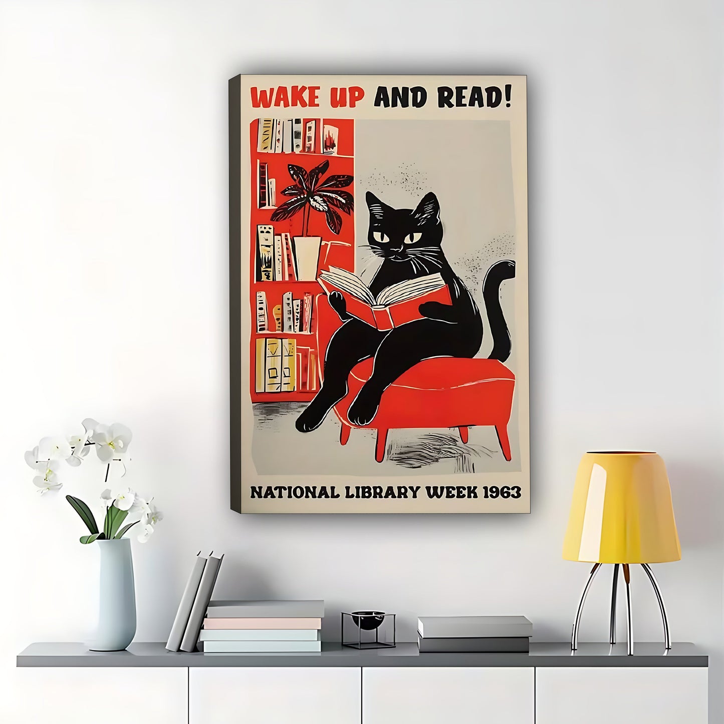 Bad Kitty Lounge Retro Poster - Cat Bar Wall Art