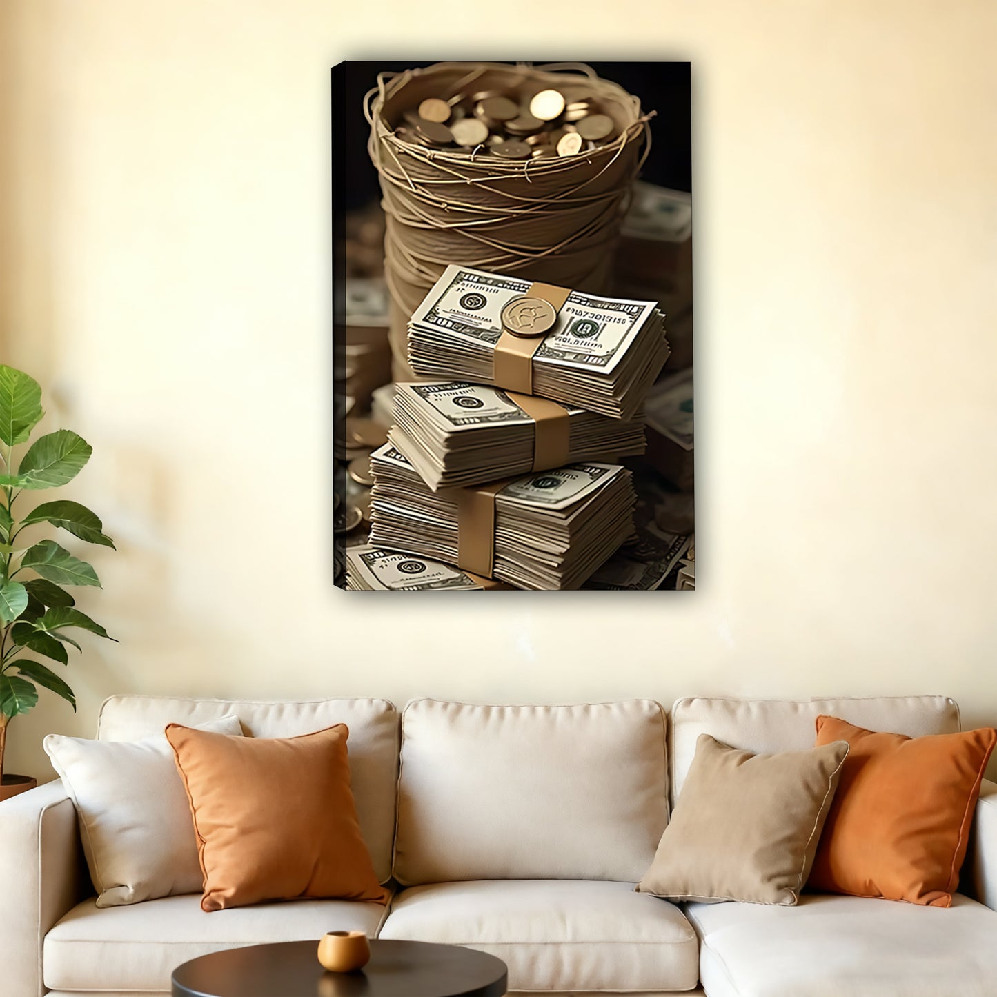 W409 Natural Wood Grain Canvas Decorative Painting – Abstract Art | Ideal for Living Rooms and Offices