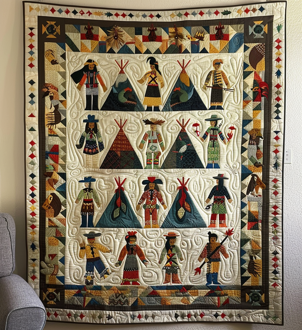Earthbound Artifacts Quilted Blanket - Throw (55" x 60")