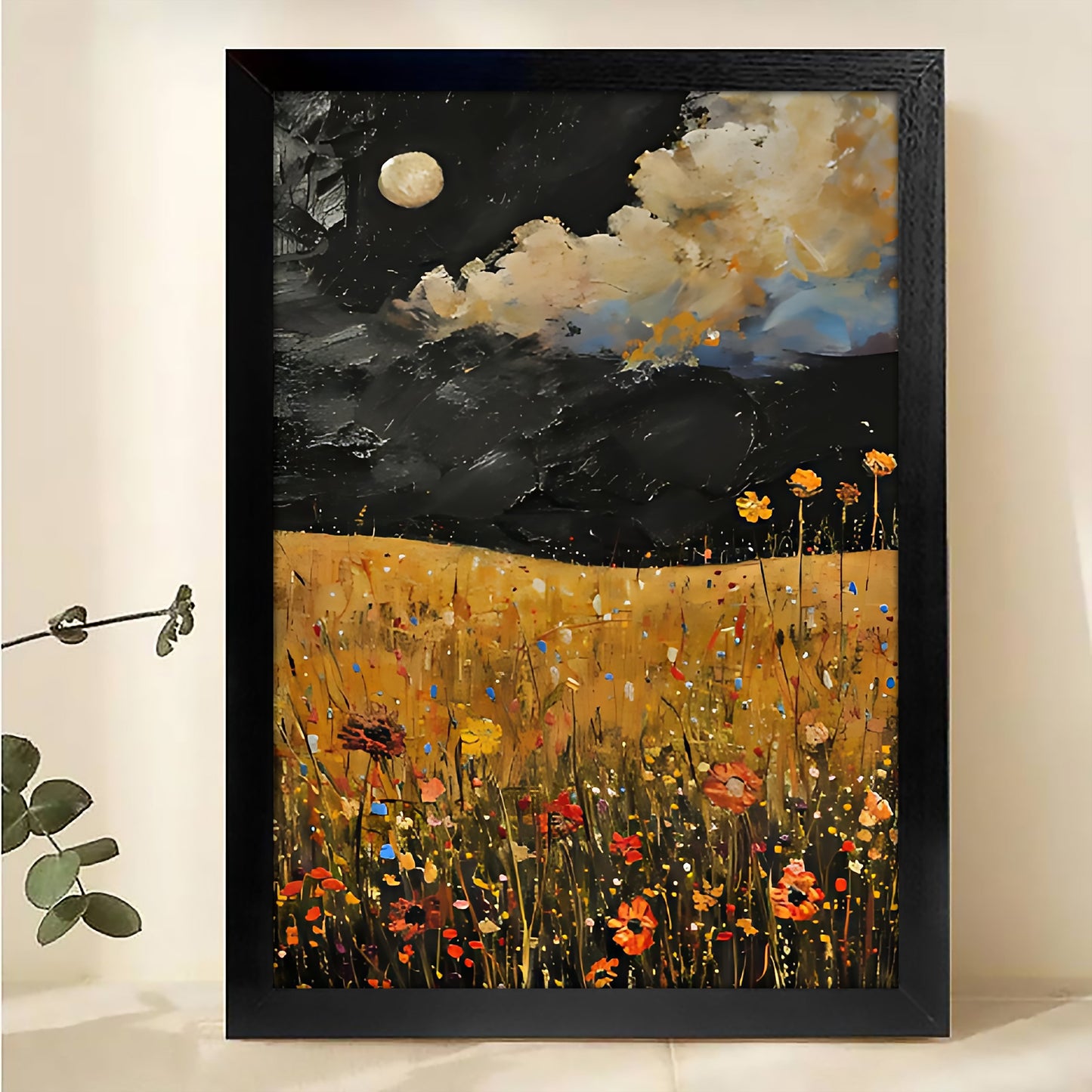 W371 Natural Wood Canvas – Abstract Art | Perfect for Living Room & Office