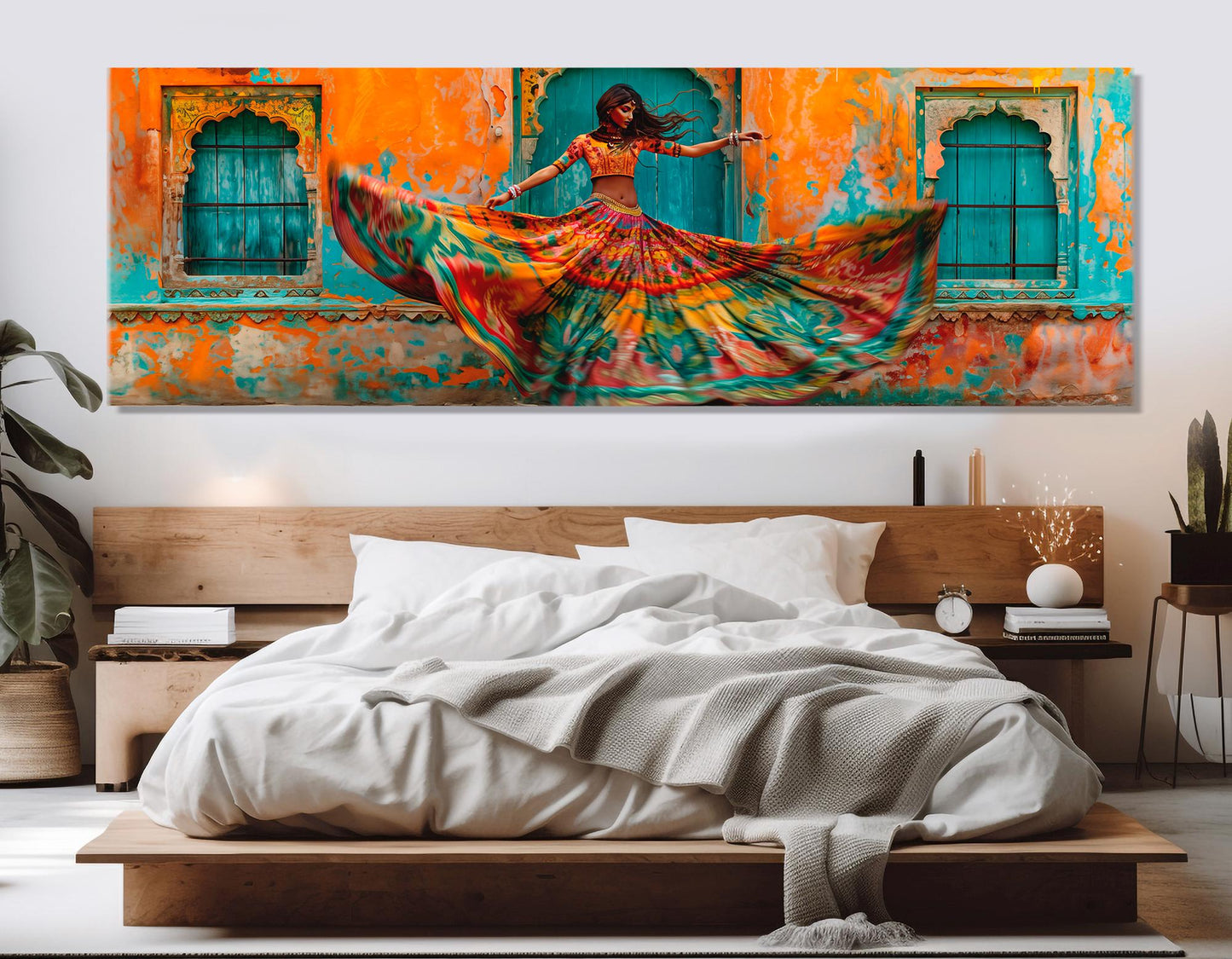 Indian Dancing Canvas – Colorful Rajasthan Wall Art | Framed Cotton Canvas Print