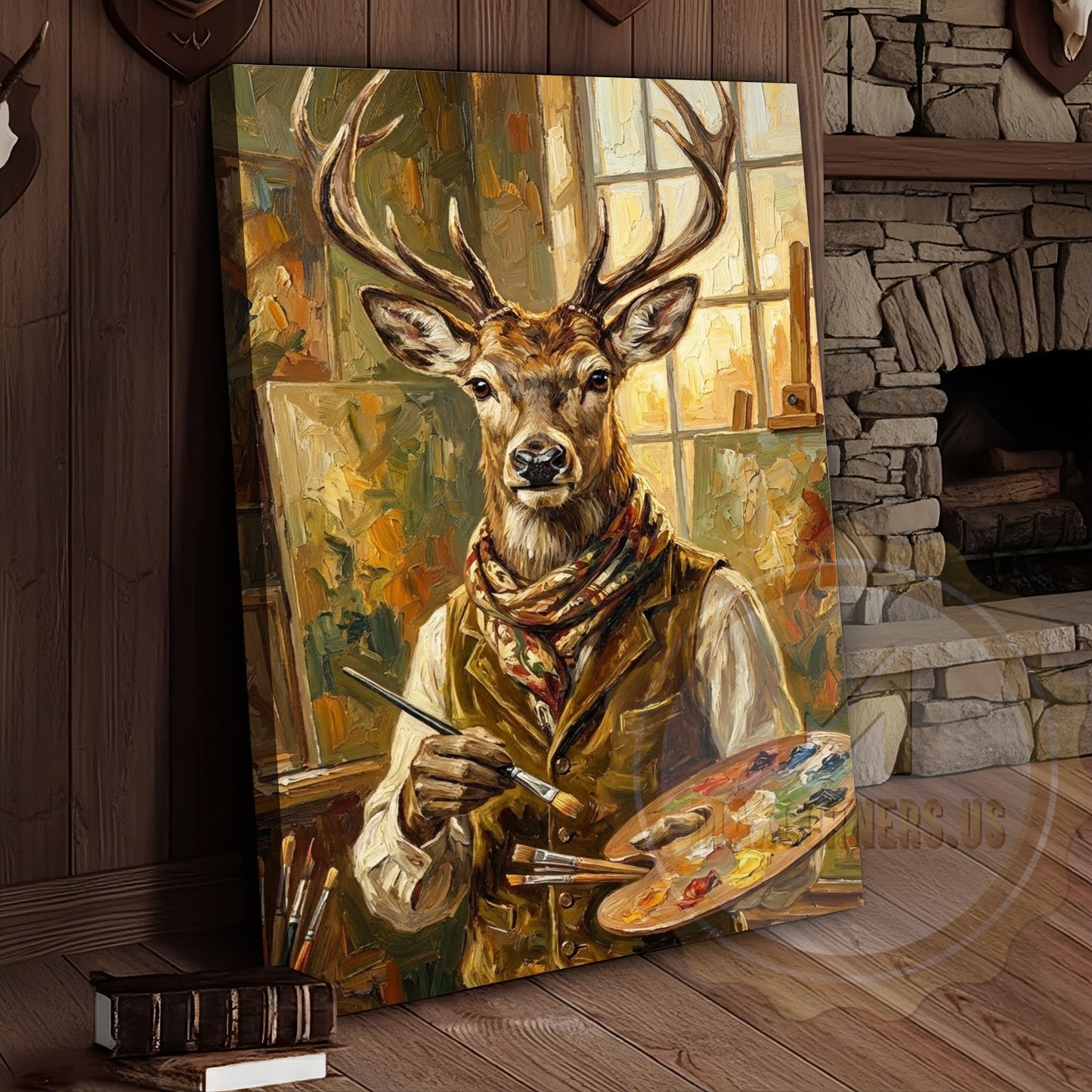 Renaissance Deer Canvas - Cultured Wildlife Artist Wall Art