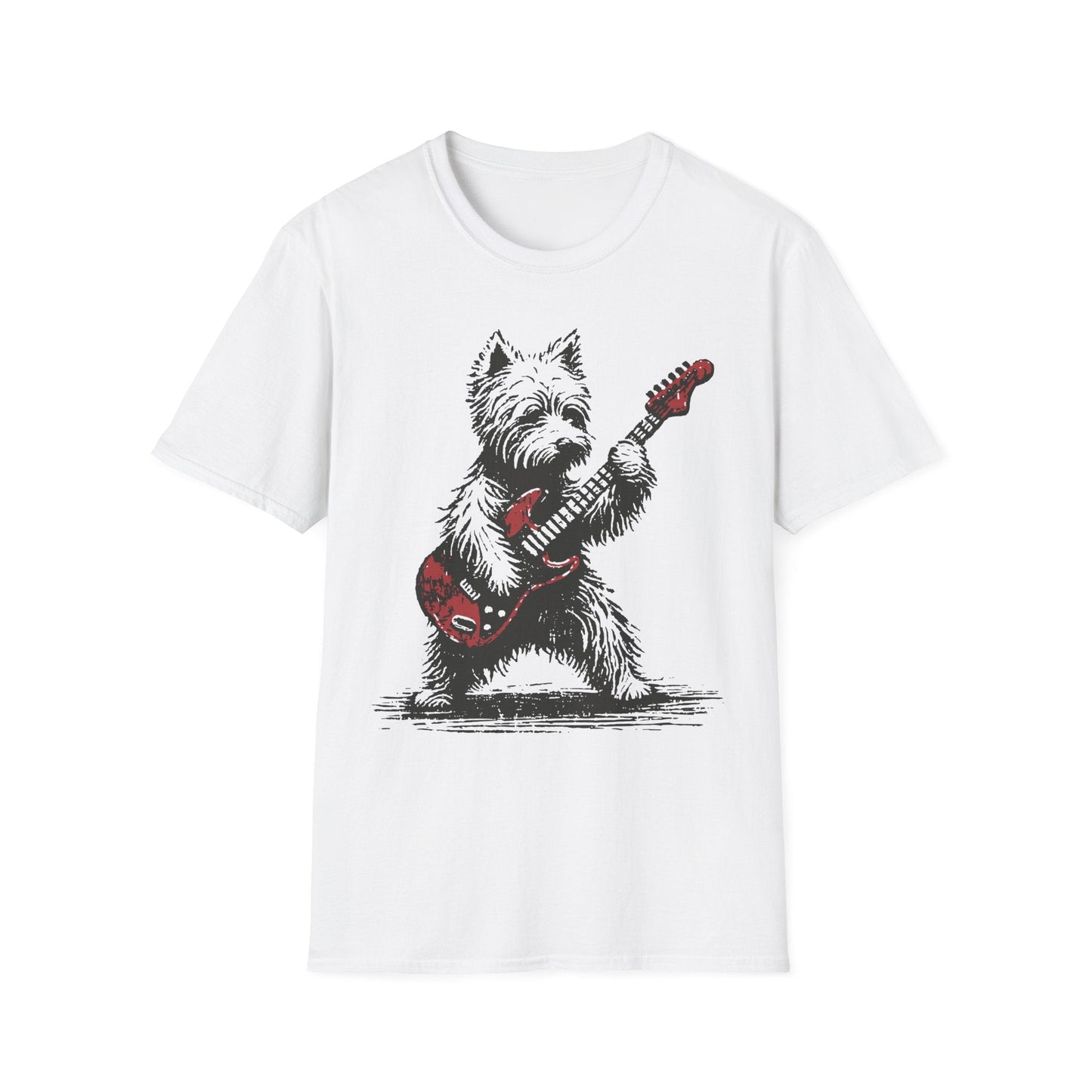 Westie playing Guitar Tee