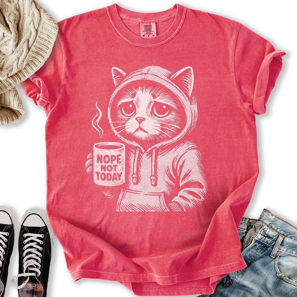 Nope Not Today Cat Relaxed Tee