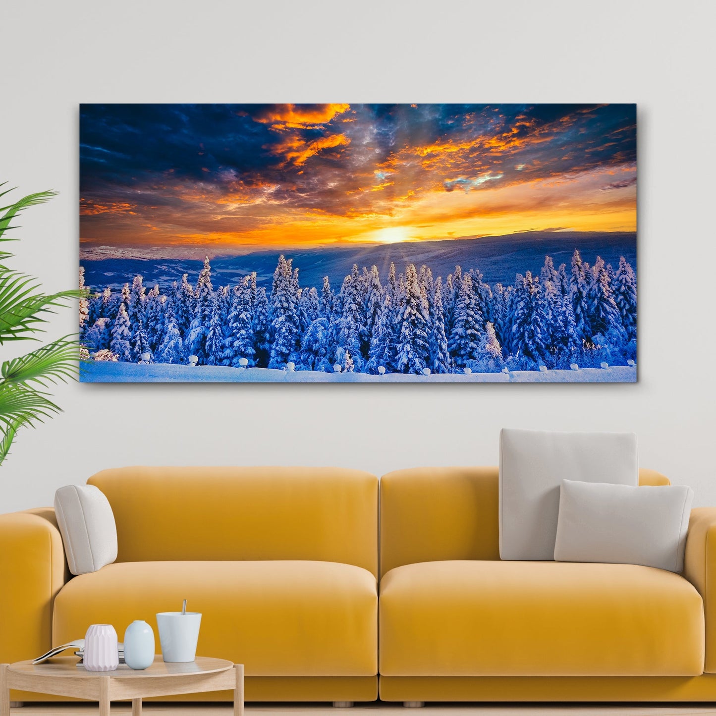Snow Covered Forest Canvas Wall Art