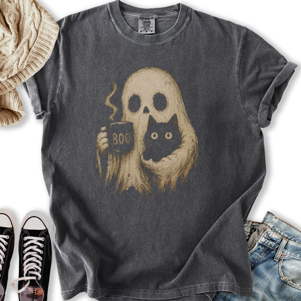 Boo Ghost Cat Relaxed Tee