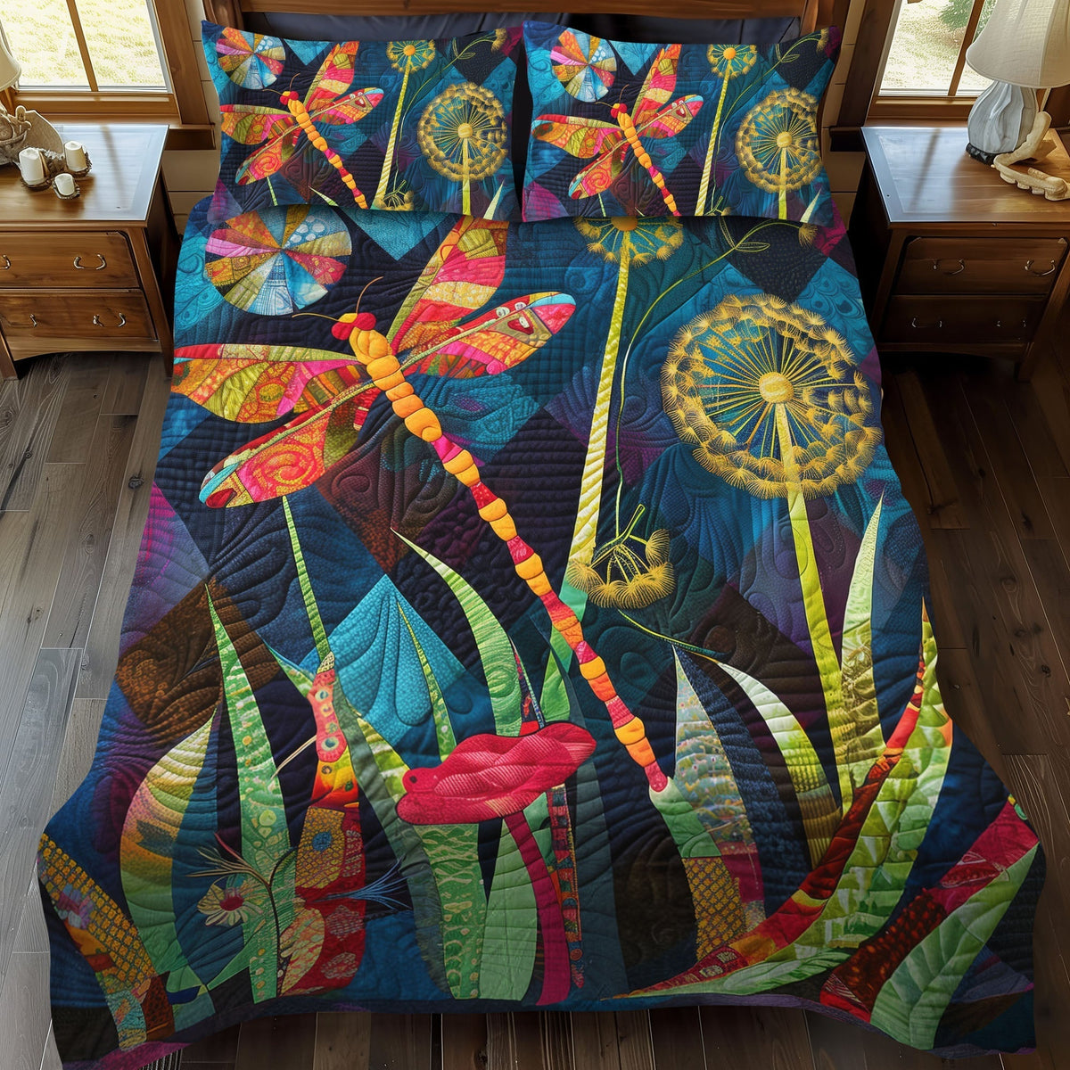 Whimsy Wings 3-Piece Quilted Bedding Set - Single (59" x 70")