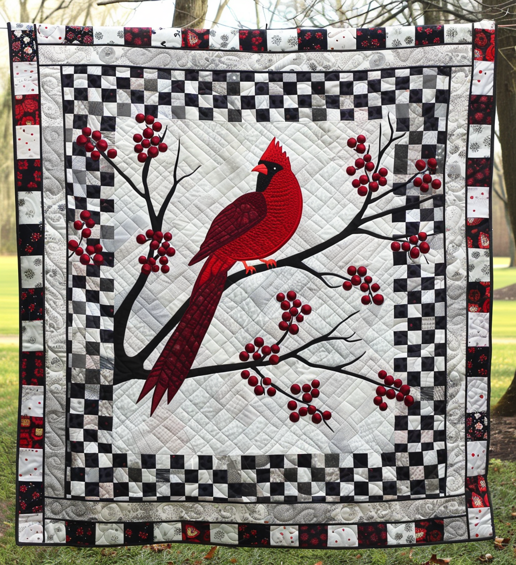 Cardinal Crest Quilted Blanket - Throw (55" x 60")