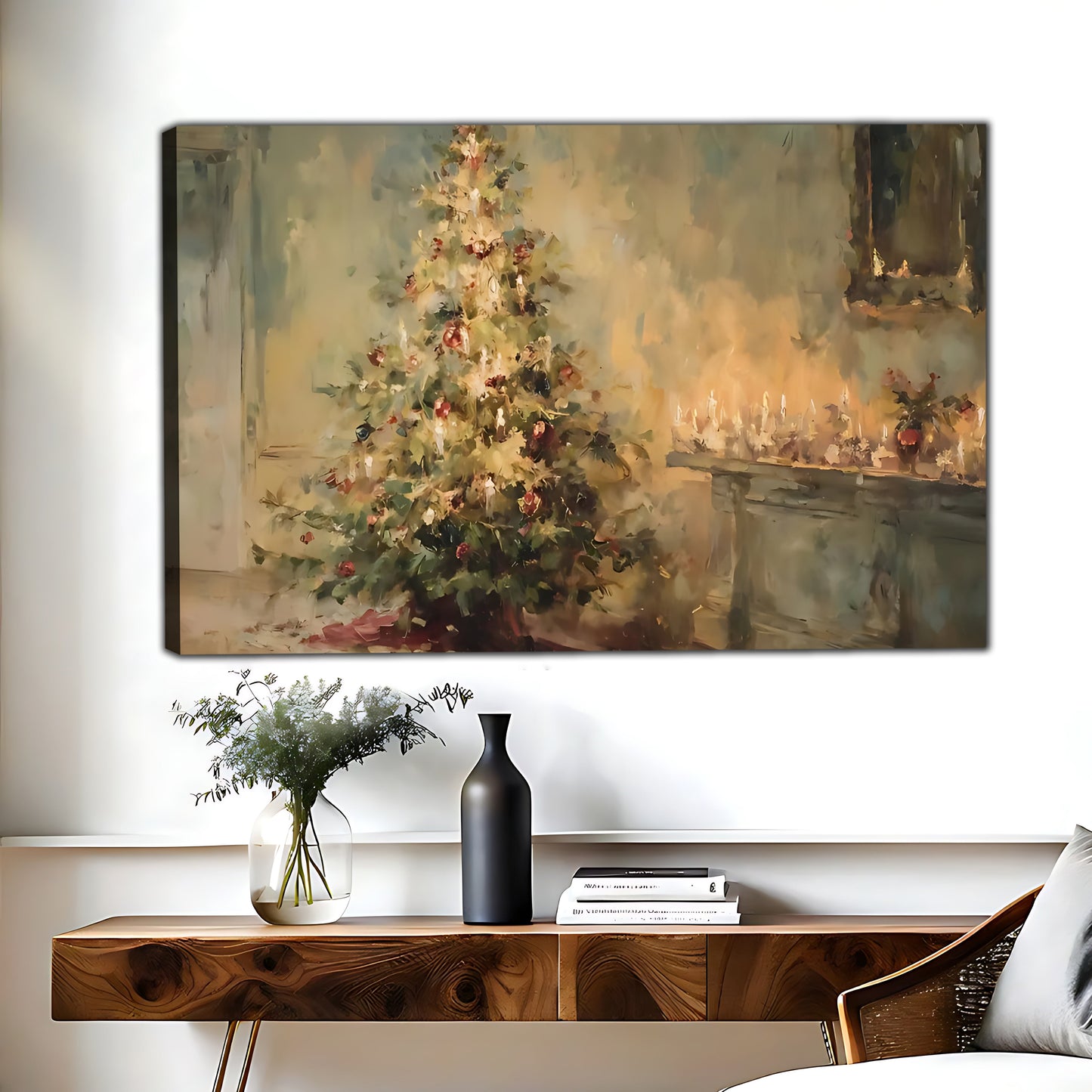 W433 Natural Wood Grain Canvas Decorative Painting – Abstract Art | Ideal for Living Rooms and Offices