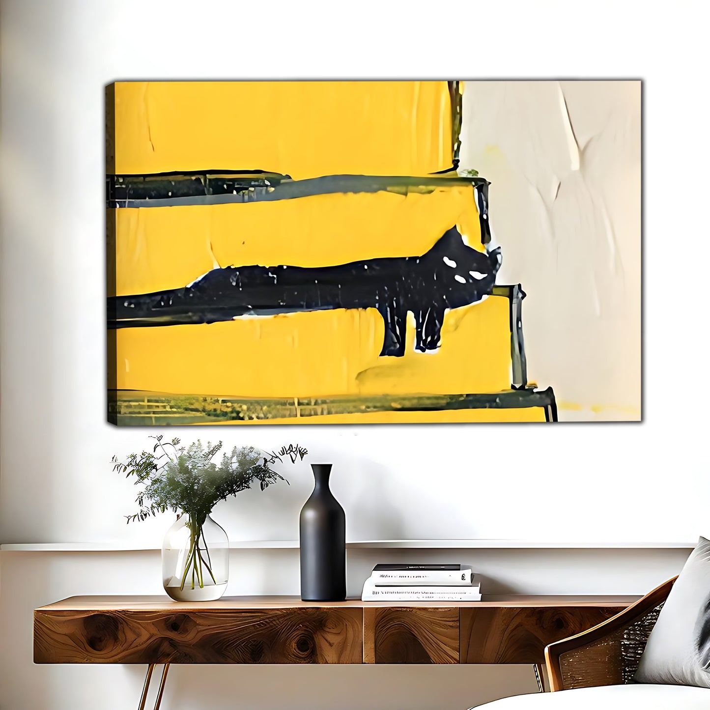 W422 Natural Wood Grain Canvas Decorative Painting – Abstract Art | Ideal for Living Rooms and Offices