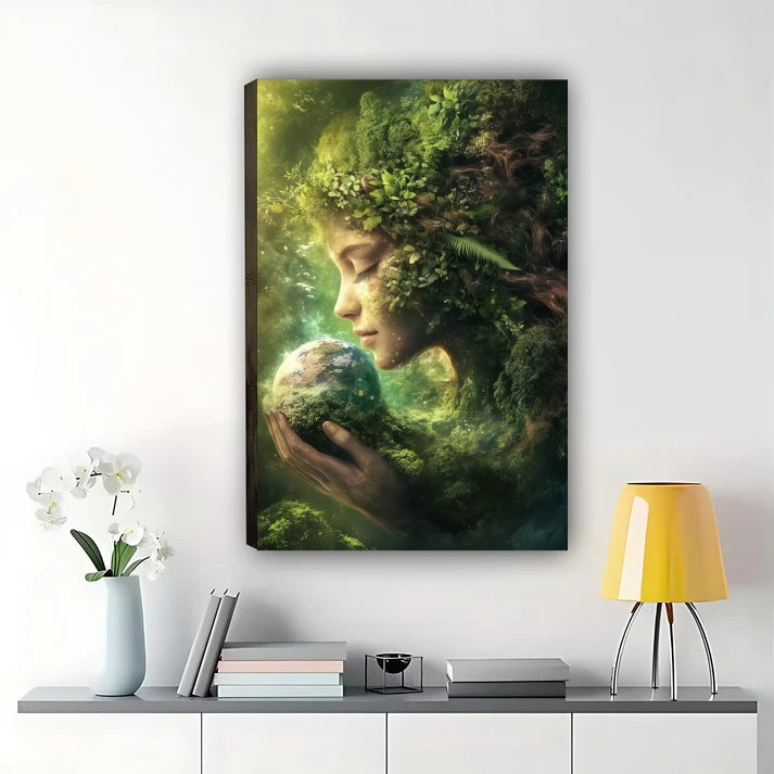 Mother Earth Gaia Wall Art - Nature Goddess Fantasy Print