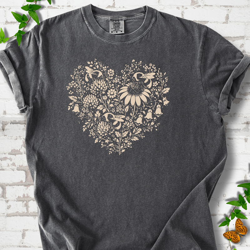 Bee Wildflower Heart T-Shirt