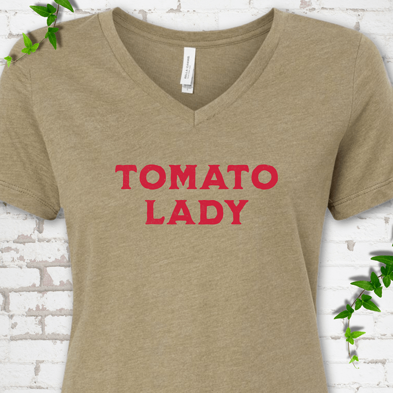 Tomato Lady V-Neck T-Shirt